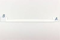 Glass shelf trim, Gram fridge & freezer - 6 mm x 488 mm x B:49 mm / A:26 mm (front)
